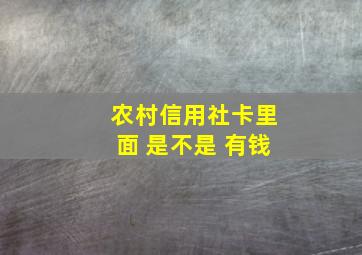 农村信用社卡里面 是不是 有钱